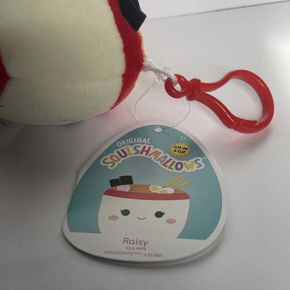 Kellytoy Squishmallows Raisy the Ramen 3.5" Clip - Picture 3 of 3